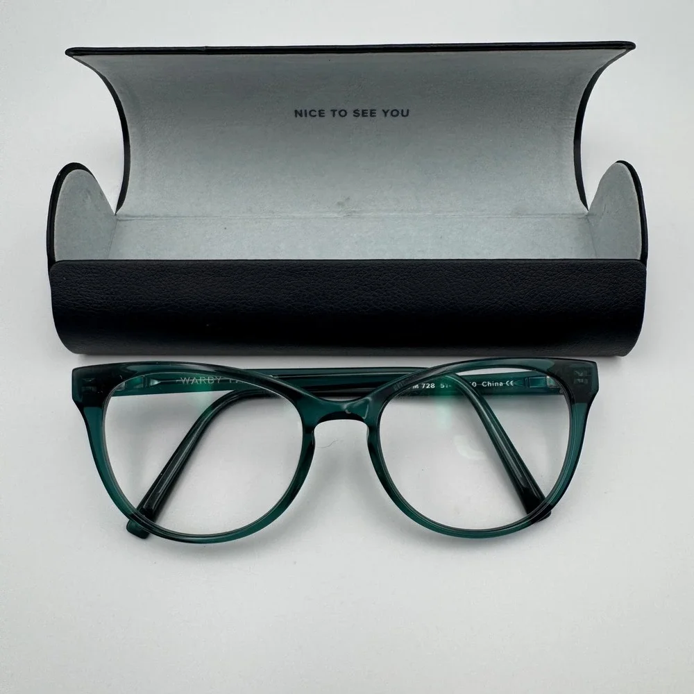 Warby Parker Shea Eyeglasses Womens 51-18-140 Green Frames M 728 with Case
